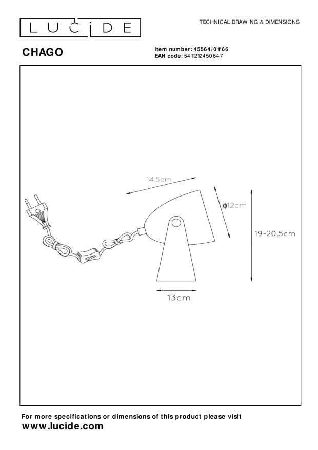 Lucide CHAGO - Tafellamp - 1xE14 - Roze