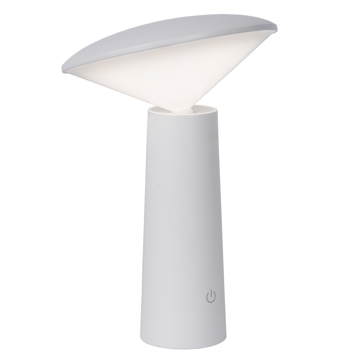 Lucide JIVE - Oplaadbare Tafellamp Buiten - Accu/Batterij - Ø 13,7 cm - LED Dimb. - 1x4W 6500K - IP44 - 3 StepDim - Wit