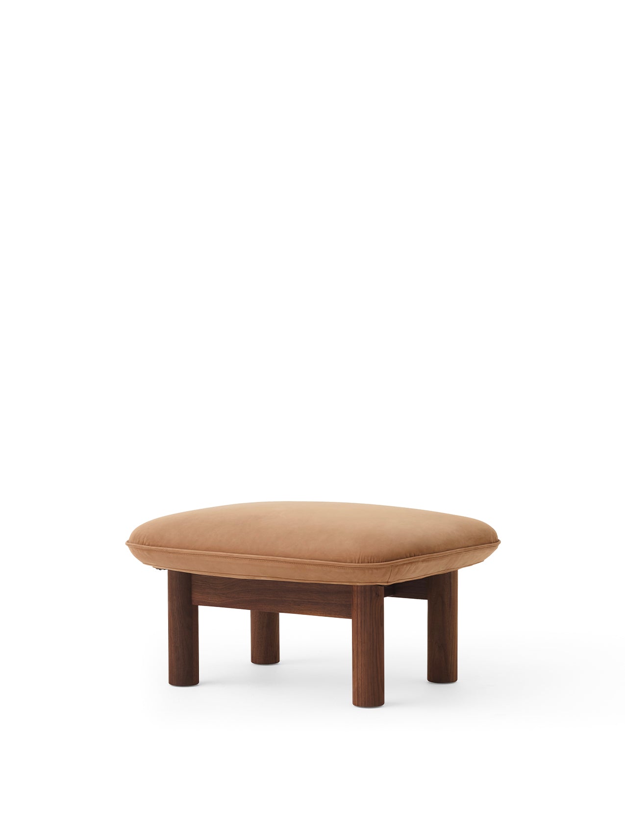 Menu - Brasilia pouf, massief donker gebeitst eiken frame, 21004 (Beige)