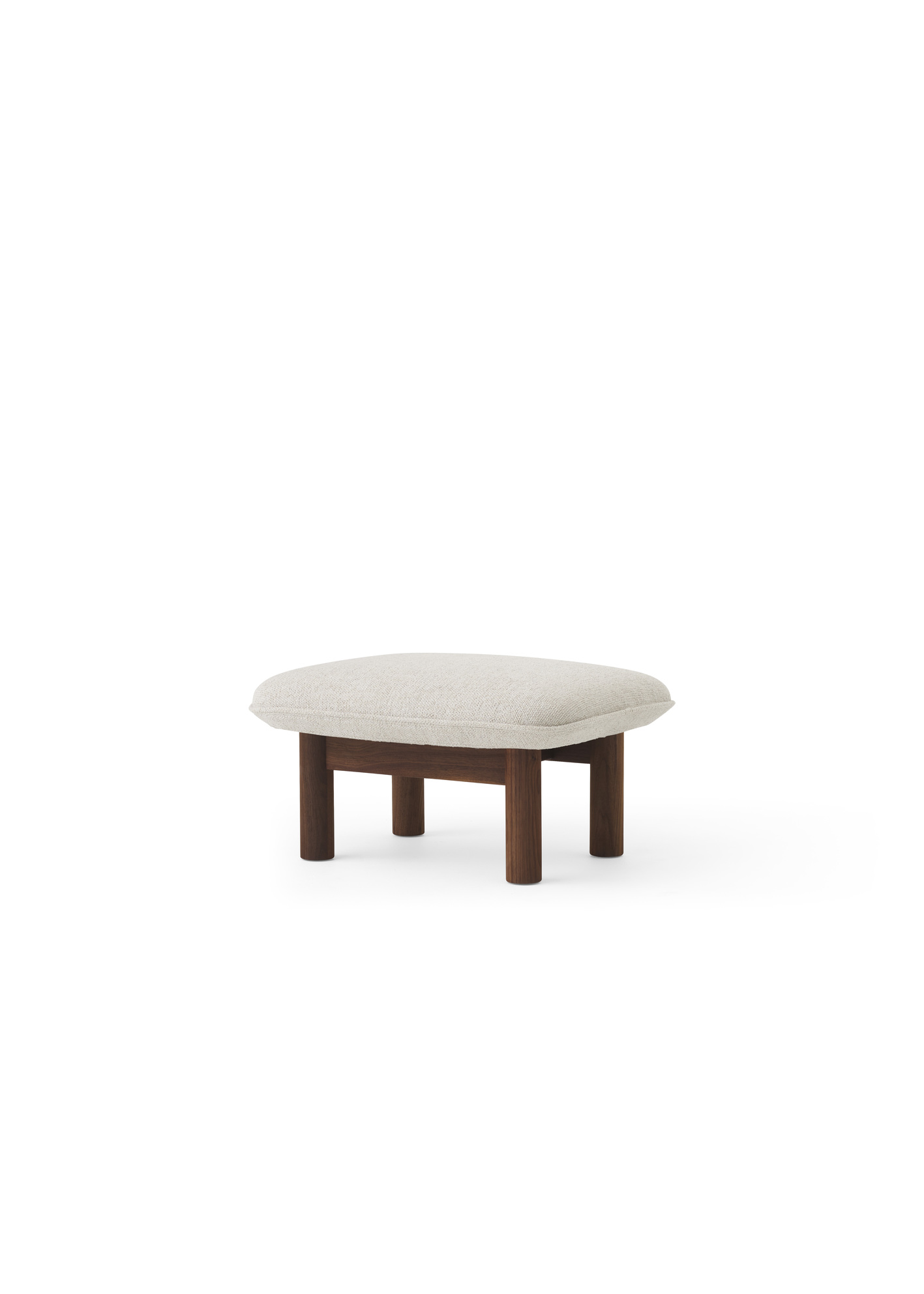 Menu - Brasilia pouf, massief walnoten frame, 0011 (White)