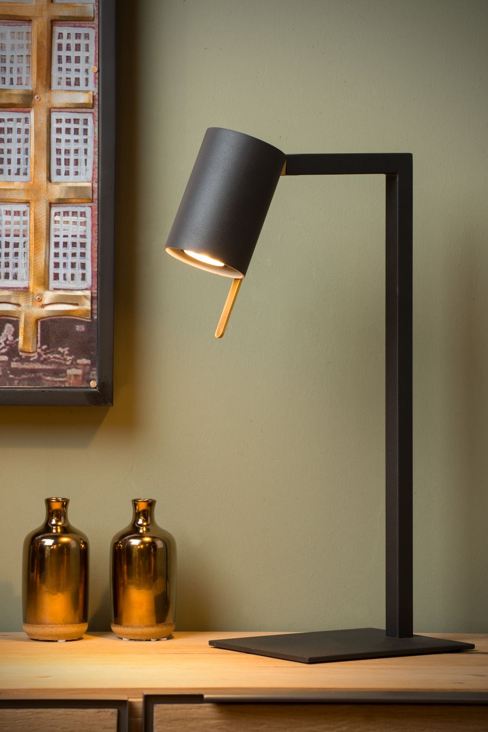 Lucide LESLEY - Bureaulamp - 1xGU10 - Zwart