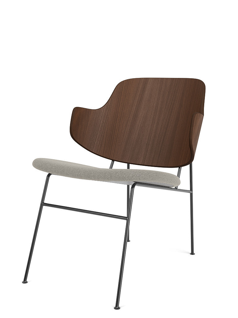 Menu - The Penguin fauteuil, zwart stalen frame, walnoten rugleuning, 0218 (Beige)