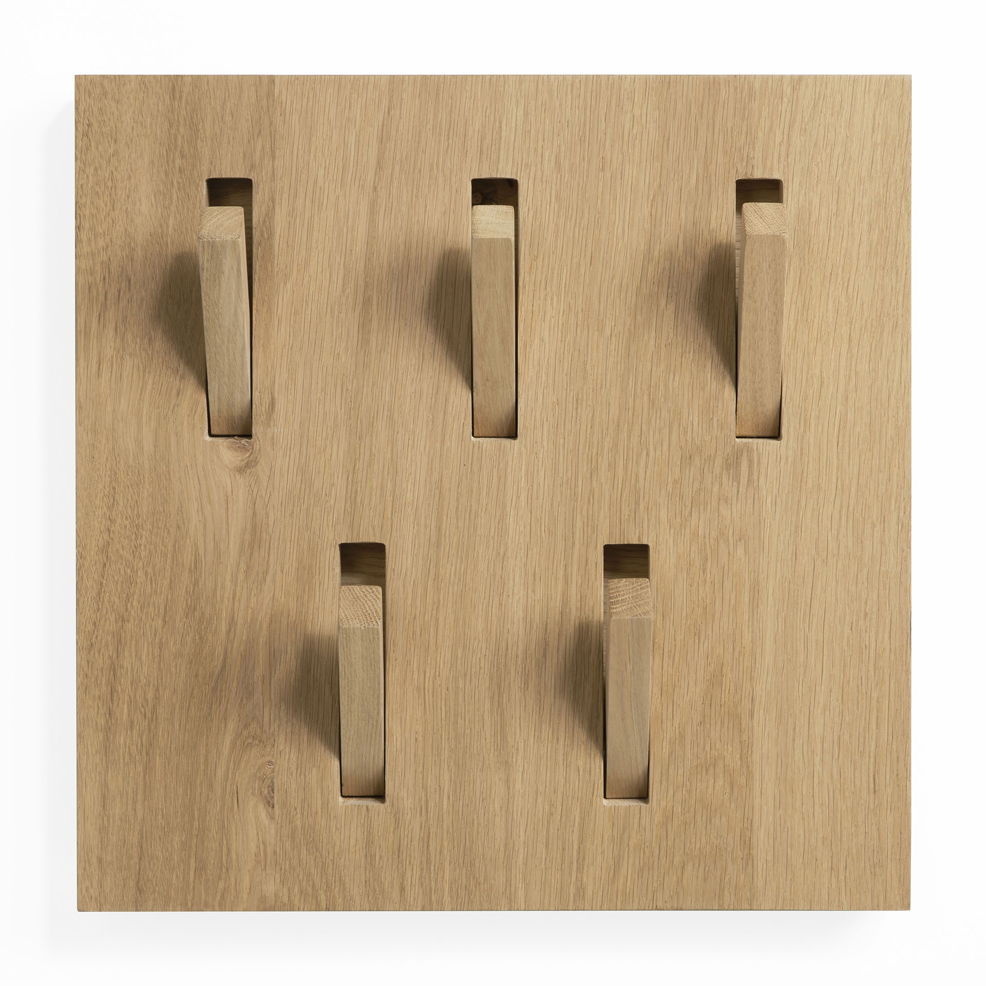 Ethnicraft - Utilitile gelakt eiken muur hanger (40 x 4 x 40 cm)