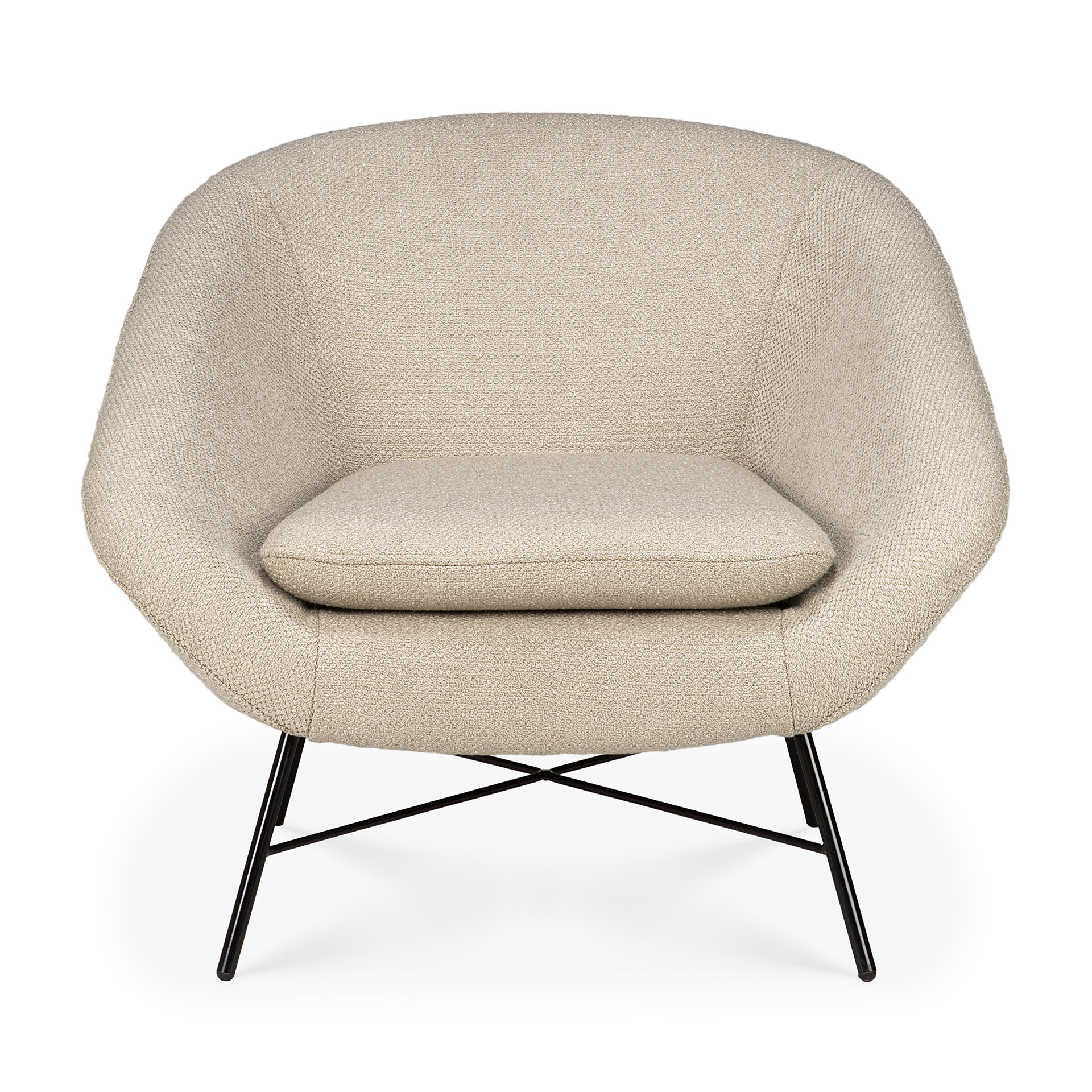 Ethnicraft - Barrow Off White fabric fauteuil (81 x 79 x 71 cm)