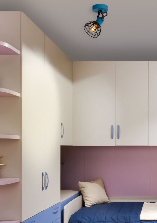 Lucide POLA - Plafondspot Kinderkamer - 1xE27 - Blauw