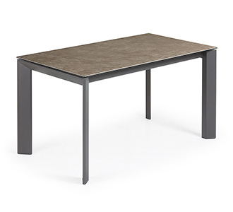 Axis uitschuifbare tafel 140 (200) cm porselein afwerking Vulcano Ash antraciet benen