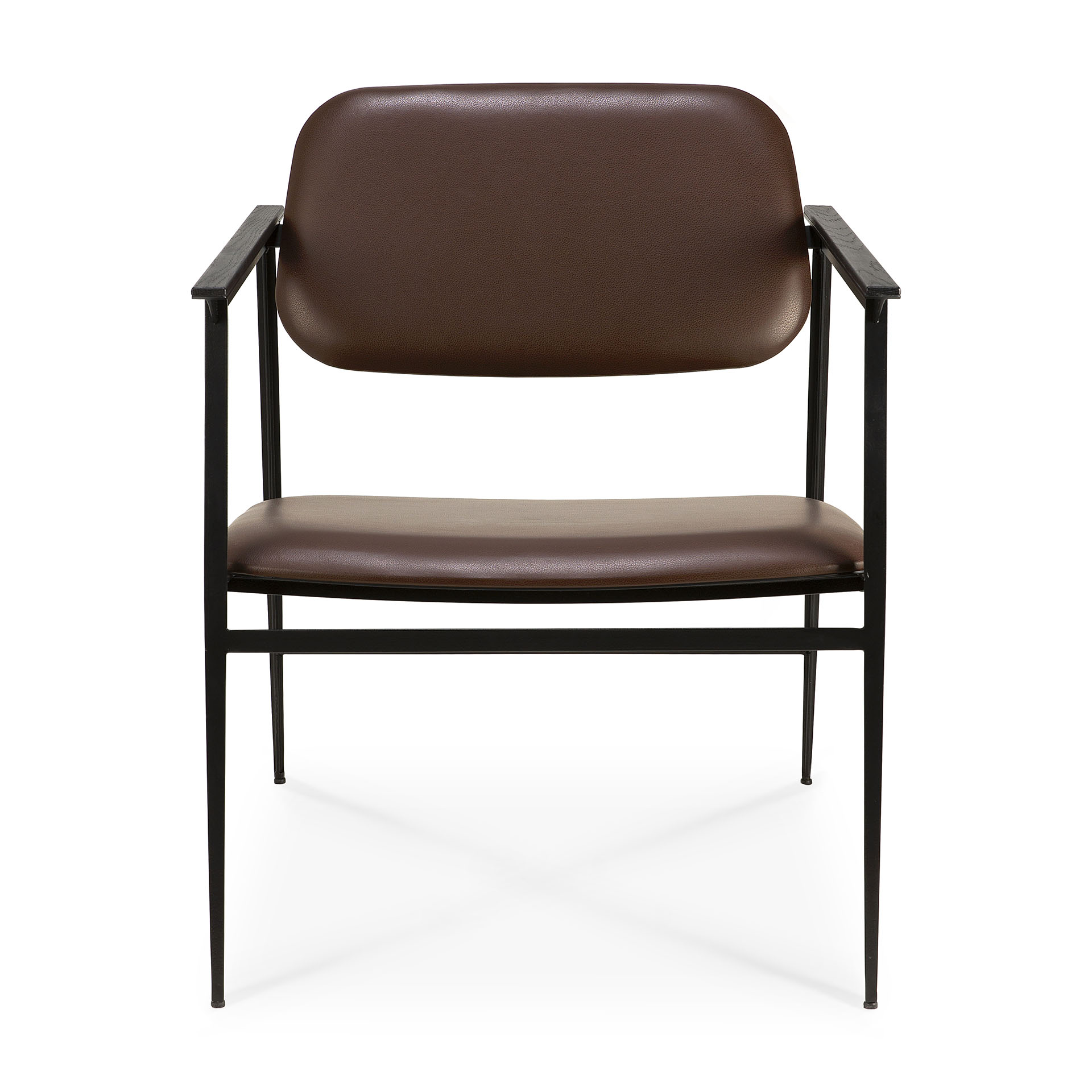 Ethnicraft - DC Chocolate leren fauteuil (60 x 66 x 74 cm)