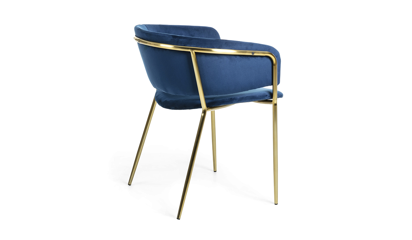 Wat mensen betreft bak esthetisch Runnie stoel fluweel blauw - Algemene kleur: Blauw