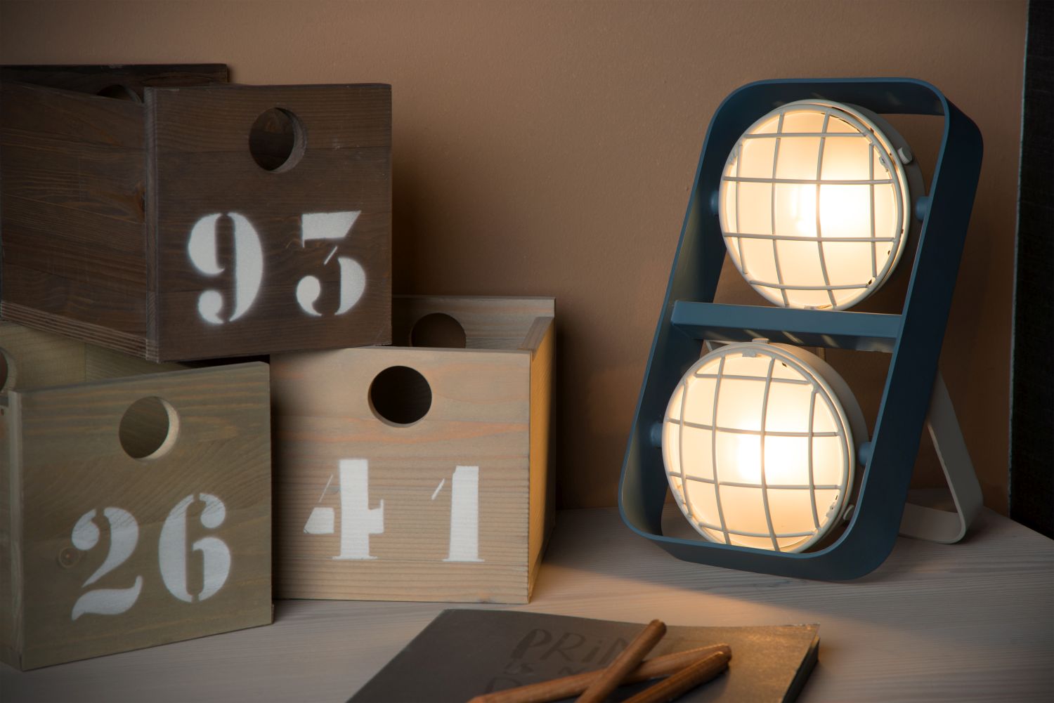 Lucide RENGER - Tafellamp Kinderkamer - 2xG9 - Blauw