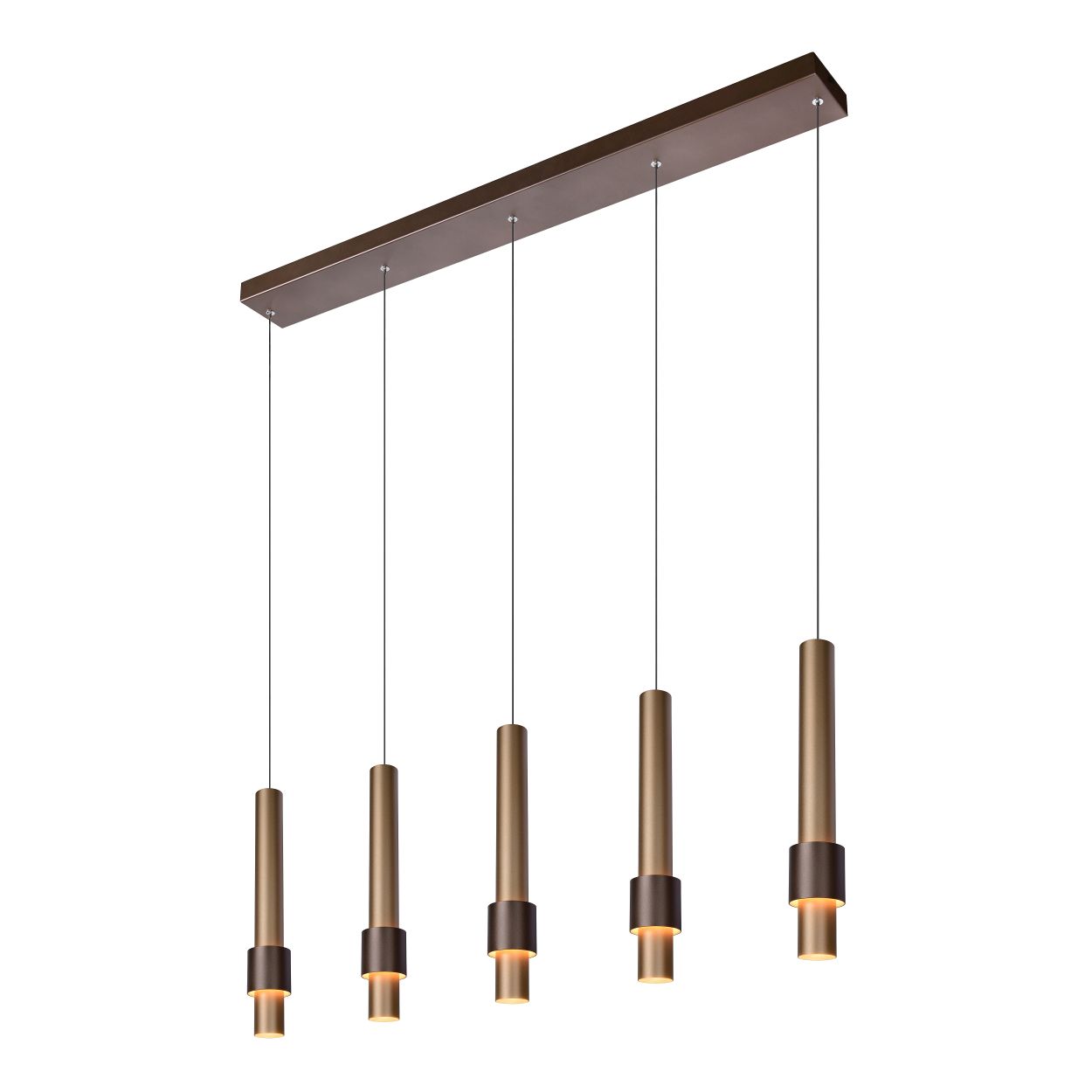 Lucide MARGARY - Hanglamp - LED - 5x22W 2700K - Koffie