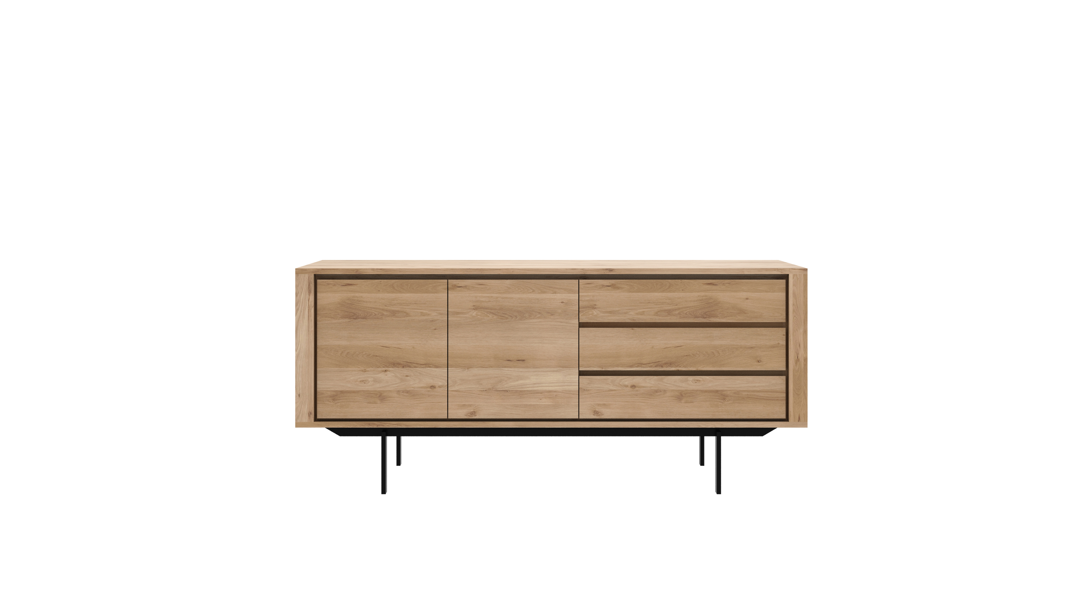 Ethnicraft - Shadow eiken dressoir met poot (180 x 45 x 80 cm)