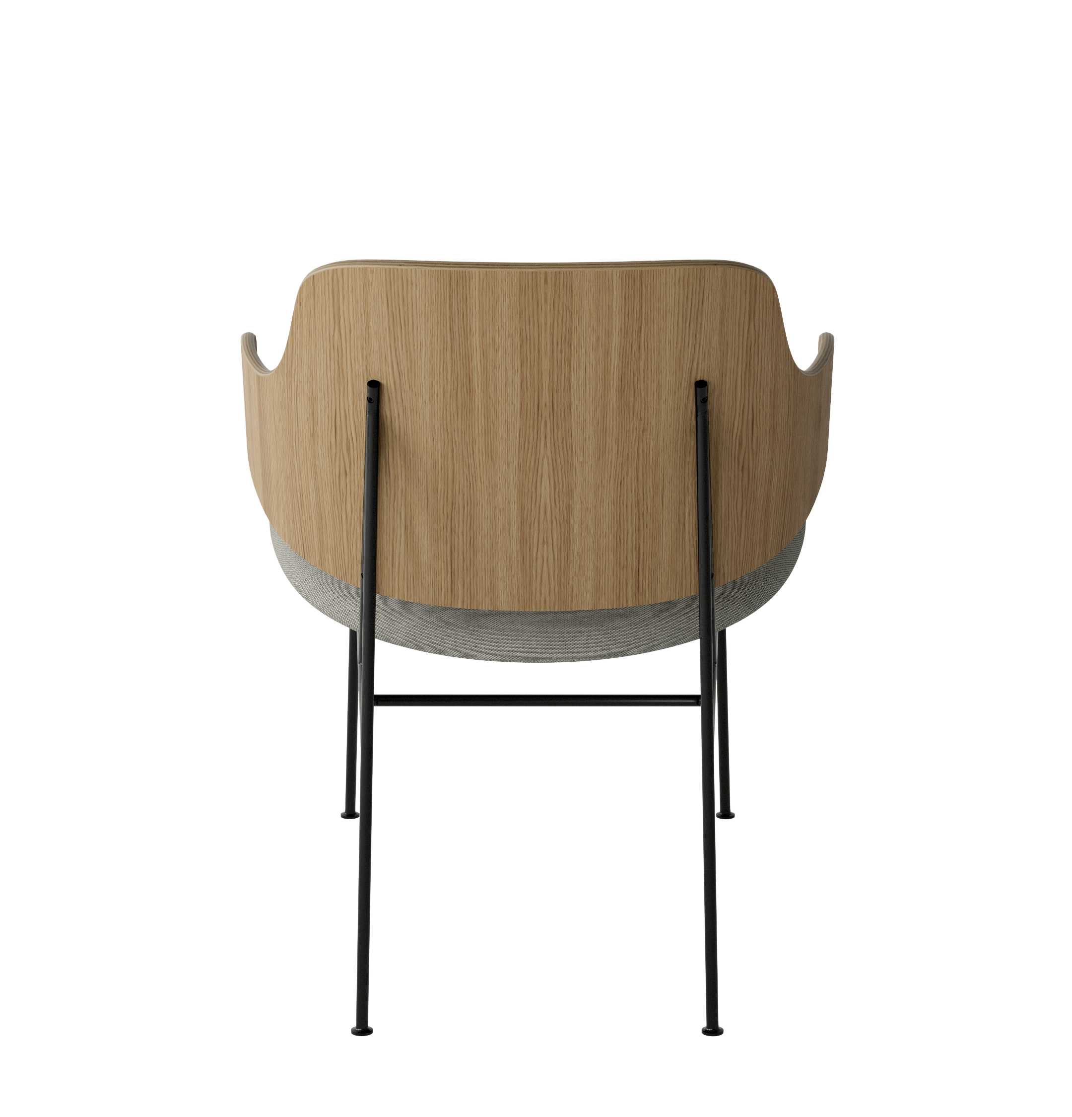 Menu - The Penguin fauteuil, zwart stalen frame, naturel eiken rugleuning, 0218 (Beige)