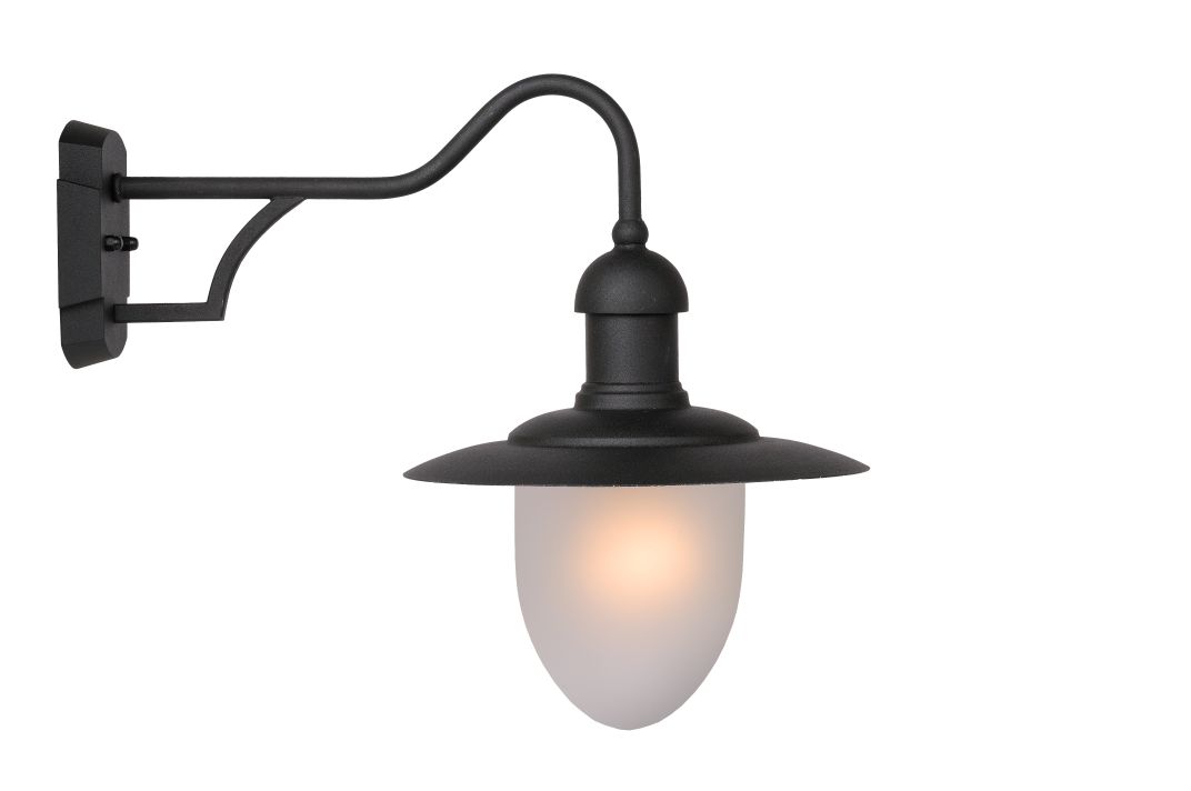 Lucide ARUBA - Wandlamp Buiten - 1xE27 - IP44 - Zwart