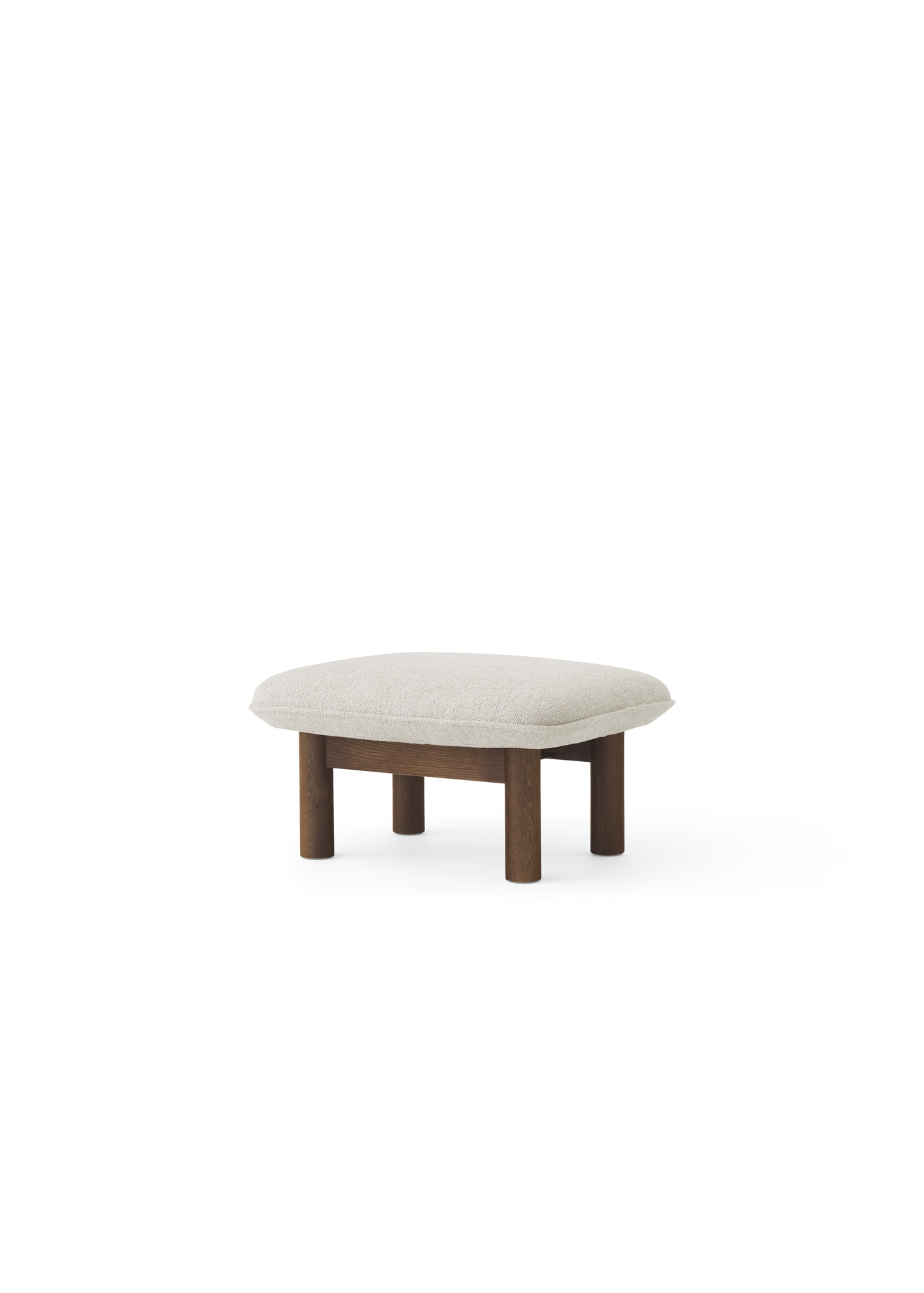 Menu - Brasilia pouf, massief donker gebeitst eiken frame, 0011 (White)