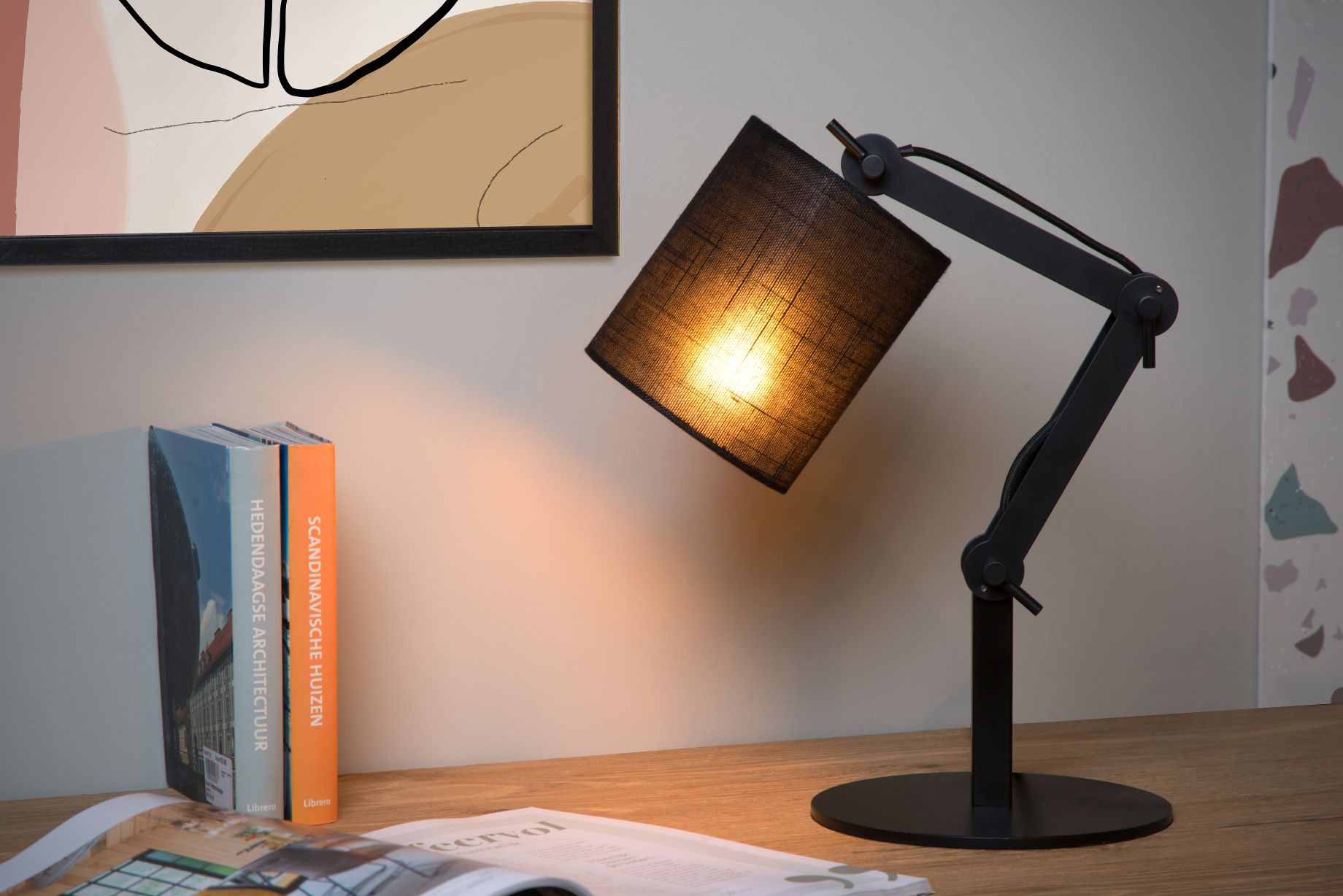 Lucide TAMPA - Bureaulamp - 1xE27 - Zwart