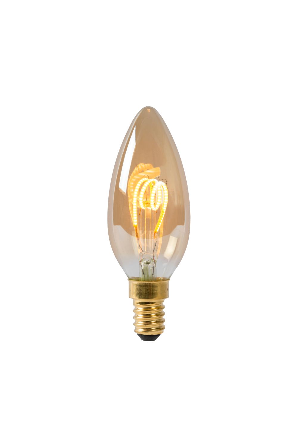 Lucide C35 - Filament lamp - Ø 3,5 cm - LED Dimb. - E14 - 1x3W 2200K - Amber