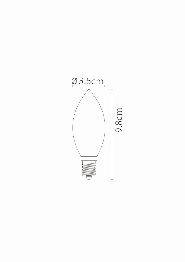 Lucide C35 - Filament lamp - Ø 3,5 cm - LED Dimb. - E14 - 1x3W 2200K - Amber