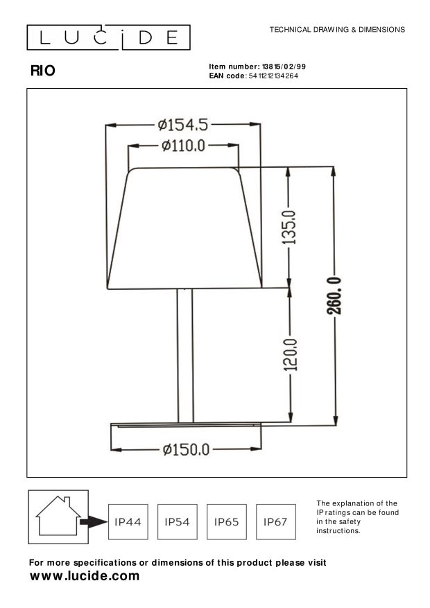 Lucide RIO - Oplaadbare Tafellamp Buiten - Accu/Batterij - Ø 15,5 cm - LED Dimb. - 1x1,8W 3000K - IP44 - RGB - Multicolor