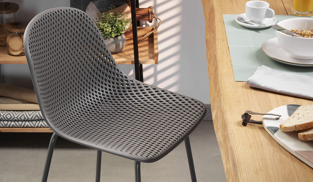 Kruk Quinby grijs hoogte 65 cm