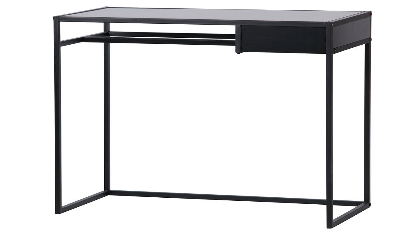 Teun desk with drawer metal black