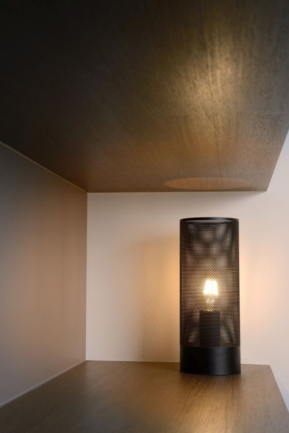 Lucide BELI - Tafellamp - Ø 12 cm - 1xE27 - Zwart