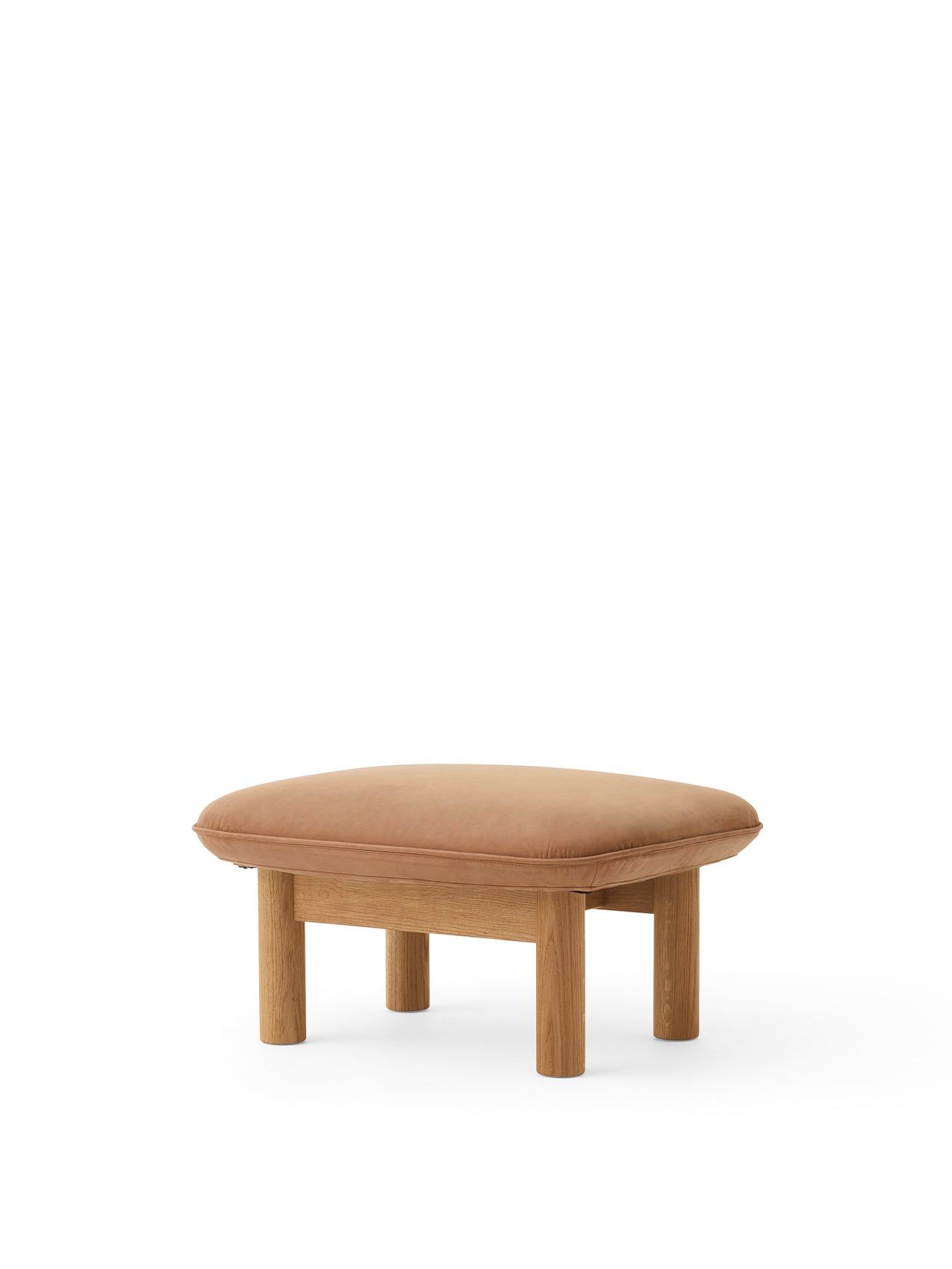 Menu - Brasilia pouf, massief naturel eiken frame, 21004 (Beige)