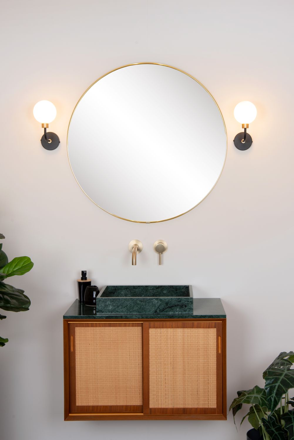 Lucide BEREND - Wandlamp Badkamer - 1xG9 - IP44 - Zwart