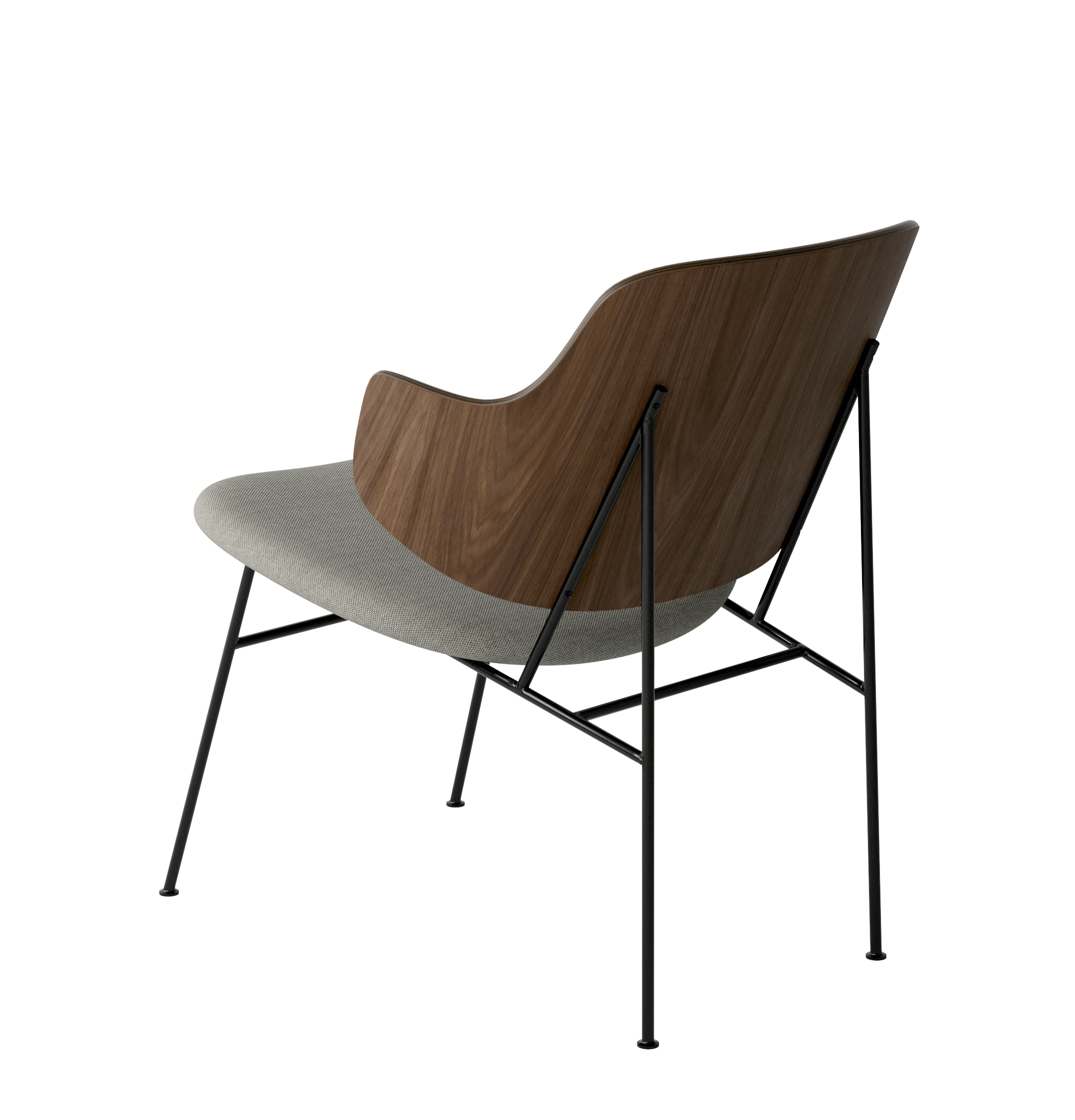 Menu - The Penguin fauteuil, zwart stalen frame, walnoten rugleuning, 0218 (Beige)