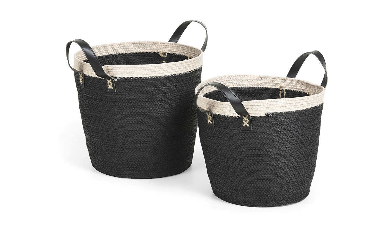 Set Kysna van 2 manden zwart en beige