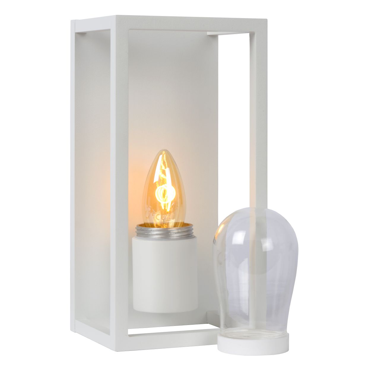 Lucide CARLYN - Wandlamp Badkamer - 1xE14 - IP54 - Wit