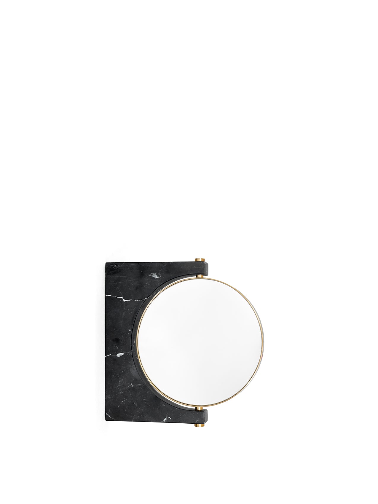 Menu - Pepe marmeren spiegel, muur, Brass / Nero Marquina marmer