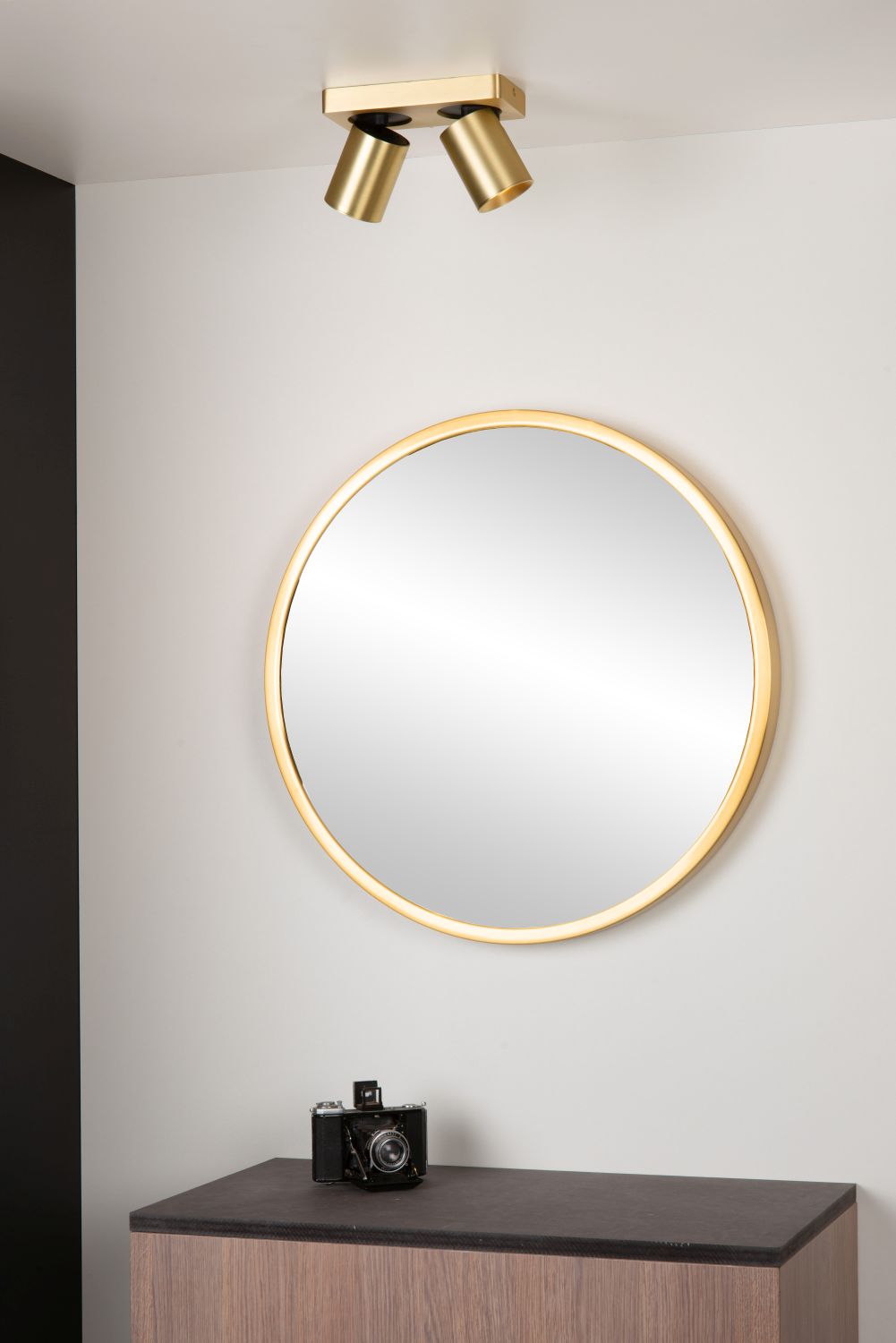 Lucide NIGEL - Plafondspot - LED Dim to warm - GU10 - 2x5W 2200K/3000K - Mat Goud / Messing