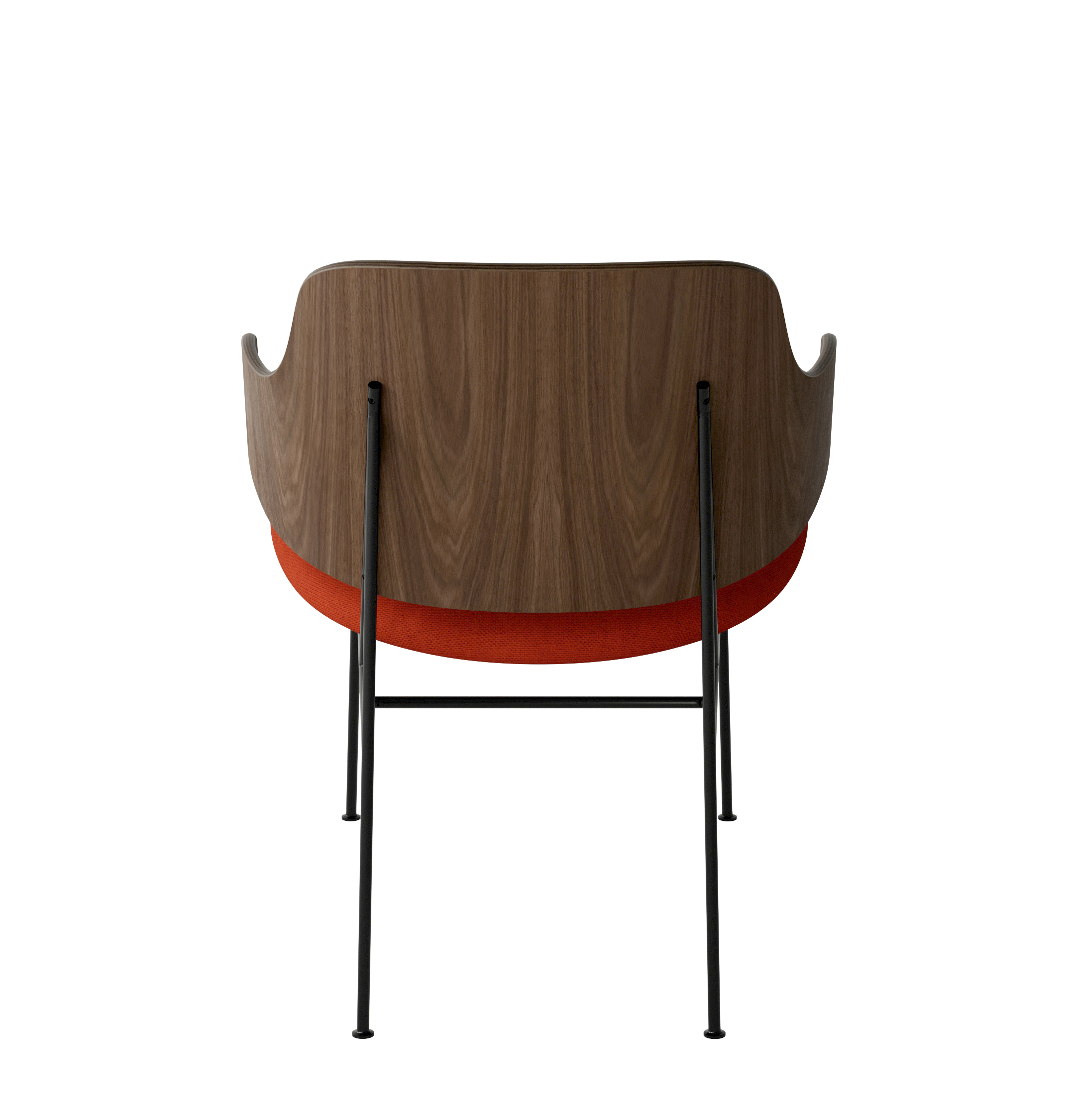 Menu - The Penguin fauteuil, zwart stalen frame, walnoten rugleuning, 0600 (Red)