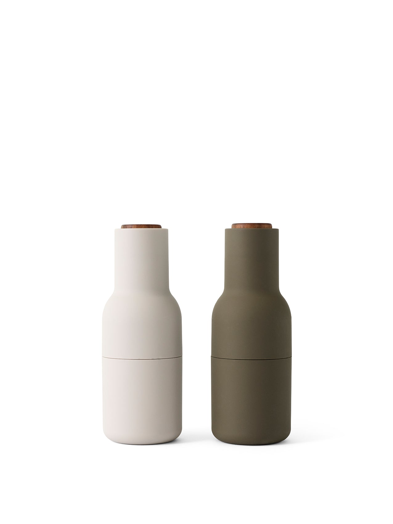 Menu - Bottle Grinder peper en zoutmolen, groen/beige, walnoot, per paar