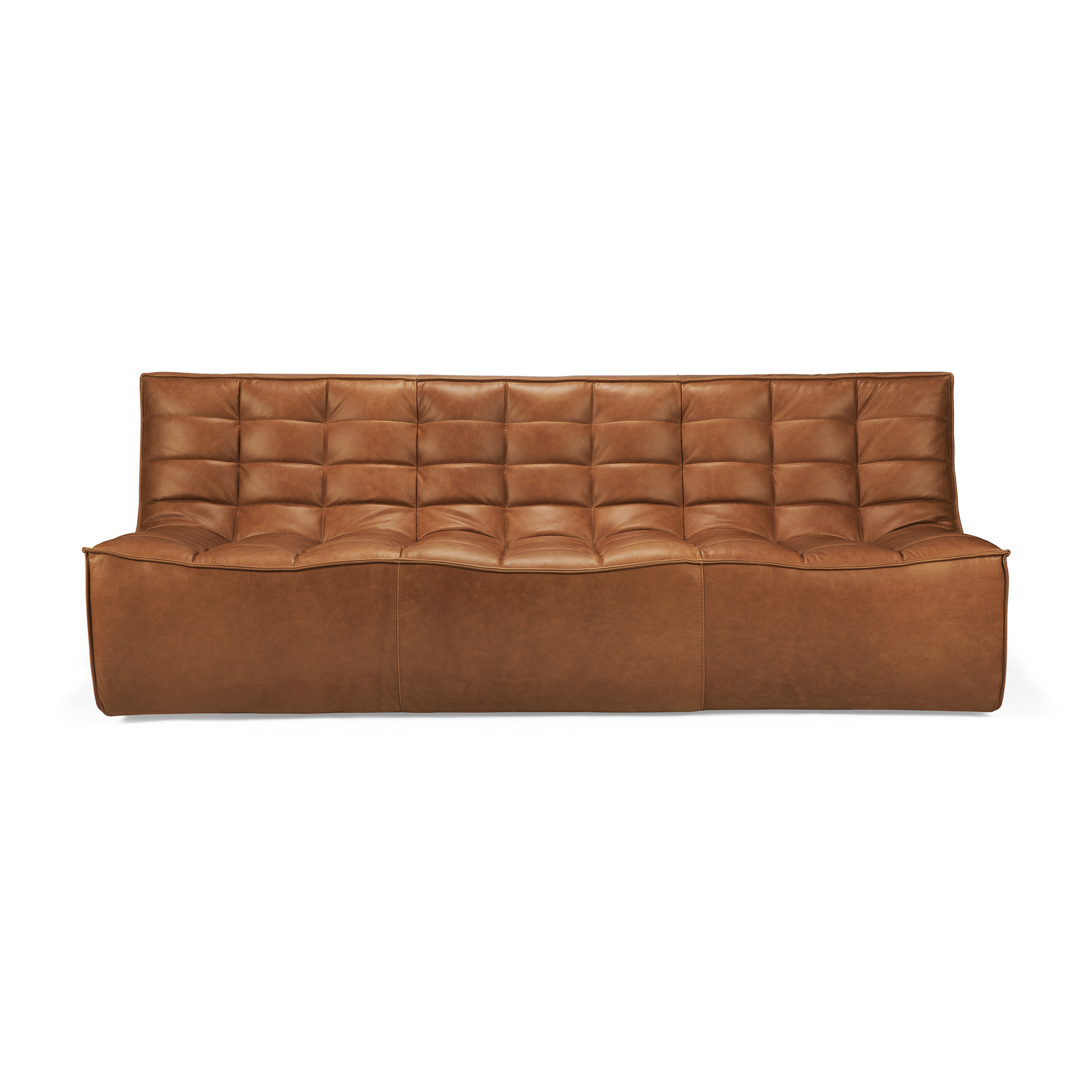 Ethnicraft - N701 Old Saddle leren 3-zitsbank (210 x 91 x 76 cm)