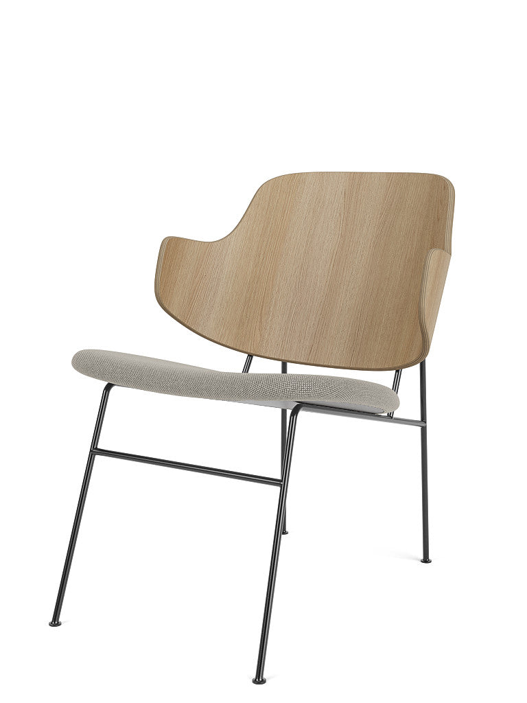 Menu - The Penguin fauteuil, zwart stalen frame, naturel eiken rugleuning, 0218 (Beige)