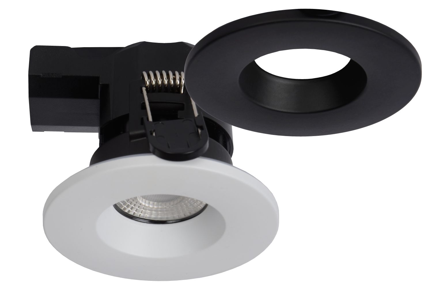 Lucide BINKY LED - Inbouwspot Badkamer - Ø 8,8 cm - LED Dimb. - 1x6,5W 3000K - IP65 - Zwart