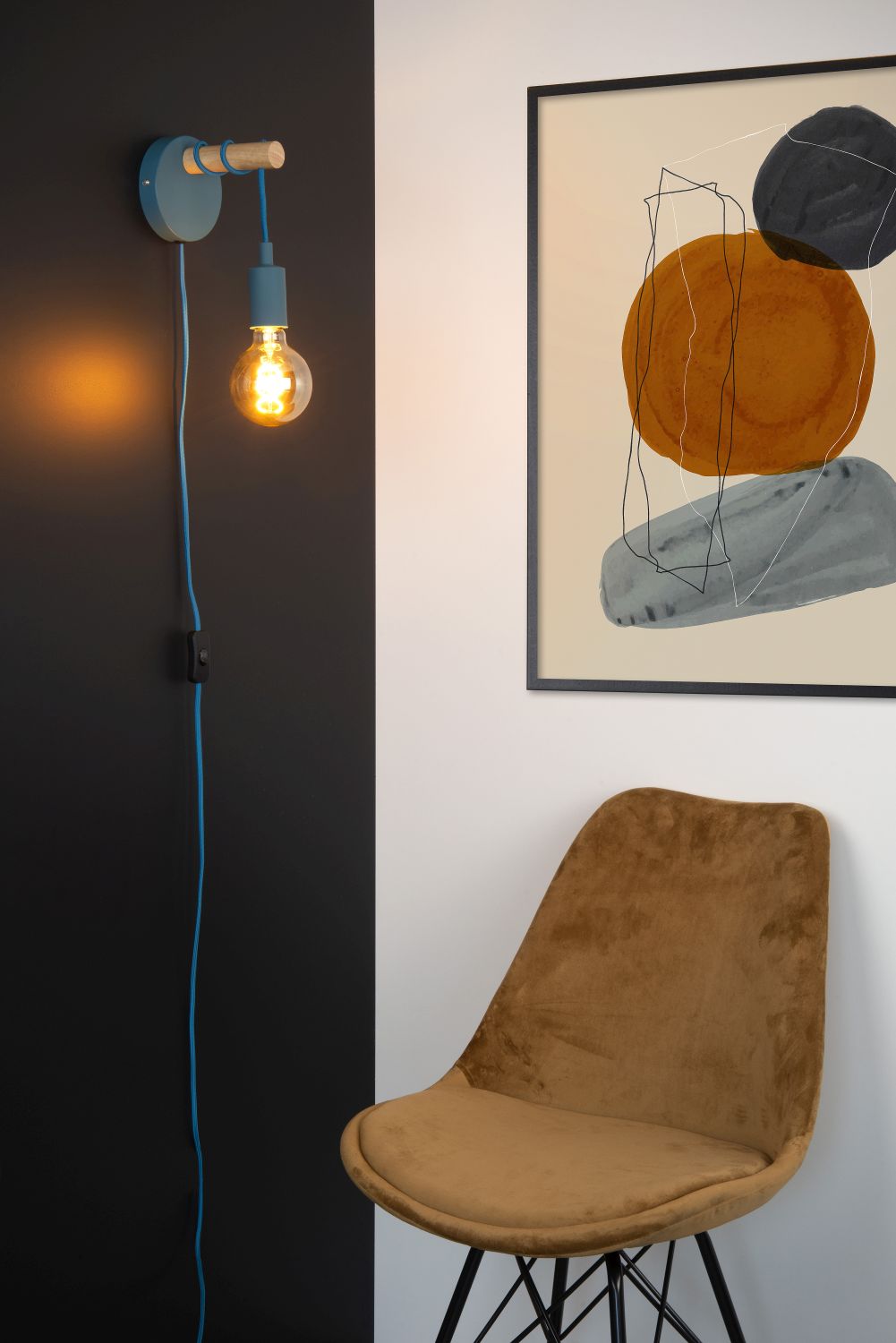 Lucide POLA - Wandlamp Kinderkamer - 1xE27 - Blauw