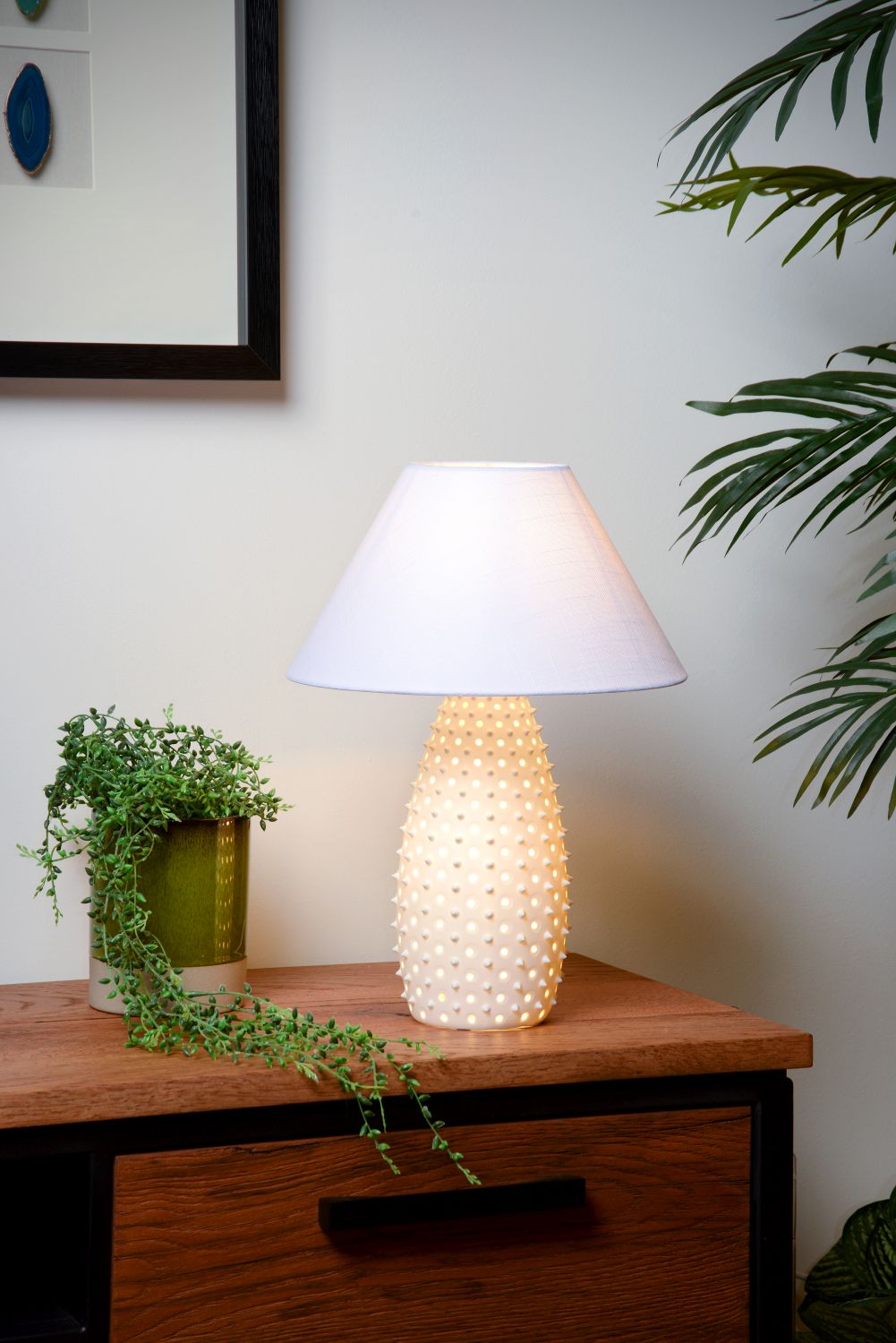 Lucide ARCADIA - Tafellamp - Ø 36 cm - 2xE27 - Wit