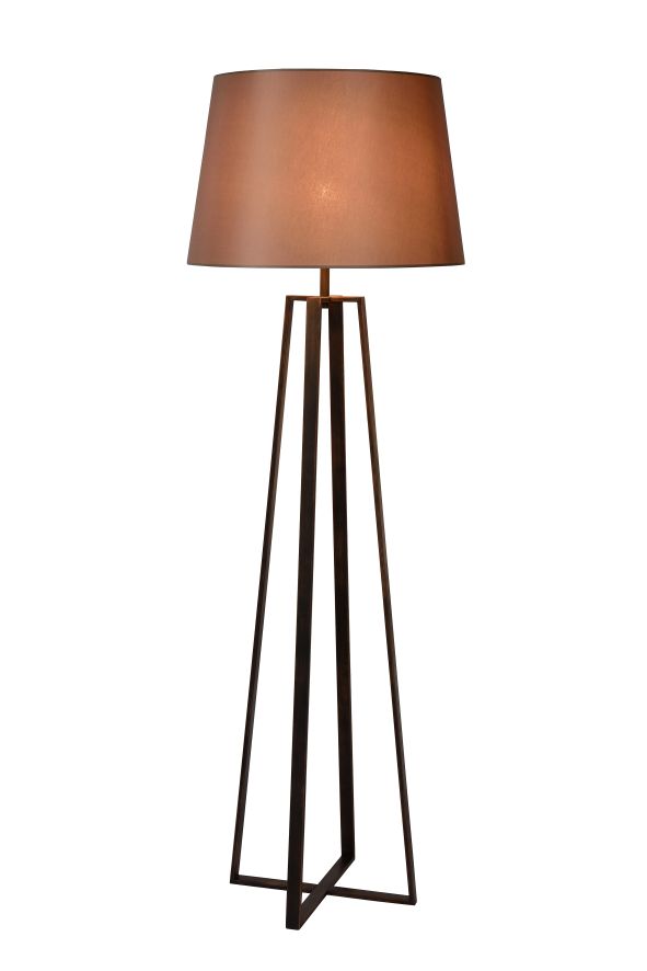 Lucide COFFEE - Vloerlamp - Ø 55 cm - 1xE27 - Roest bruin