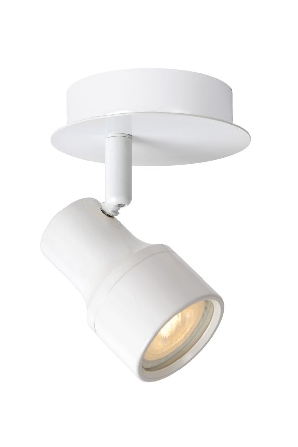 Lucide SIRENE-LED - Plafondspot Badkamer - Ø 10 cm - LED Dimb. - GU10 - 1x5W 3000K - IP44 - Wit