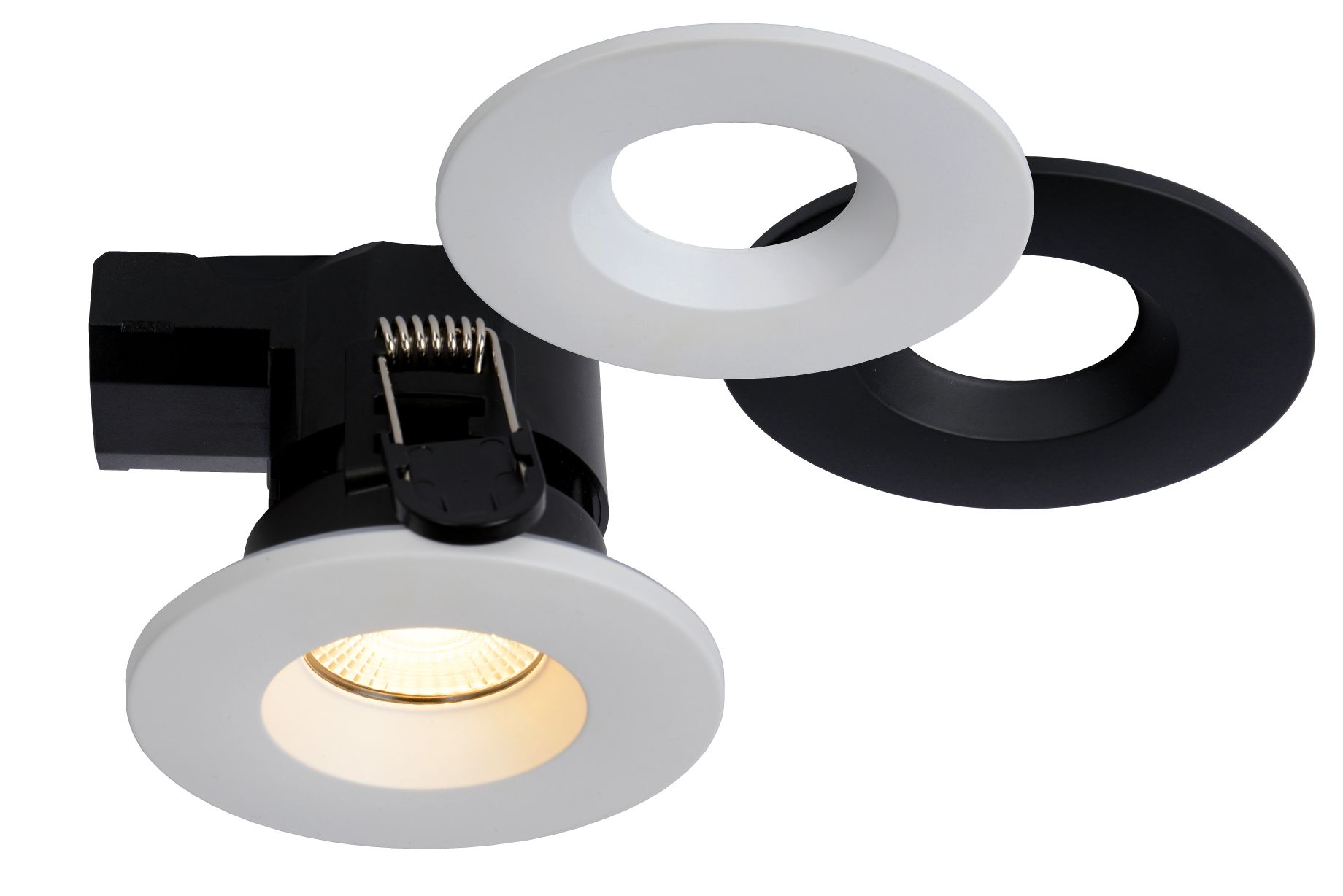 Lucide BINKY LED - Inbouwspot Badkamer - Ø 8,8 cm - LED Dimb. - 1x6,5W 3000K - IP65 - Zwart