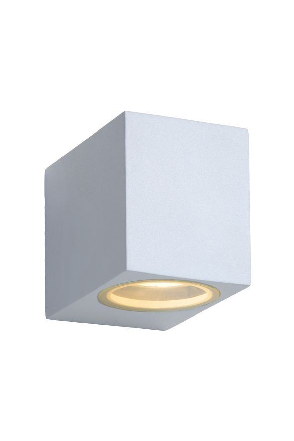Lucide ZORA-LED - Wandspot Buiten - LED Dimb. - GU10 - 1x5W 3000K - IP44 - Wit