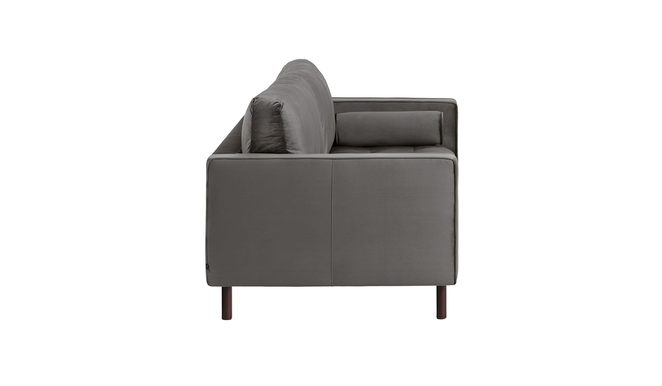Debra fluwelen tweezitsbank grijs 182 cm