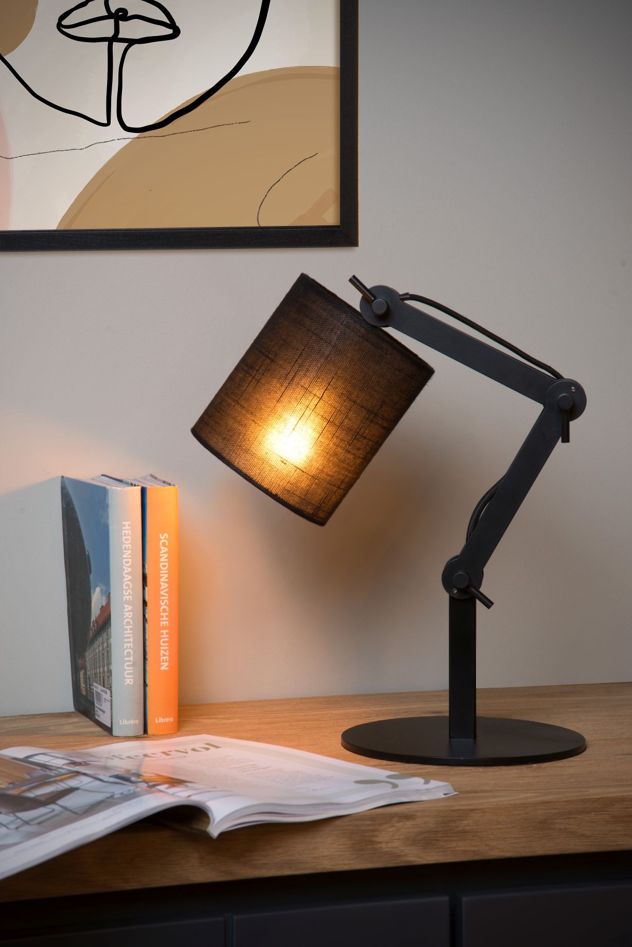 Lucide TAMPA - Bureaulamp - 1xE27 - Zwart