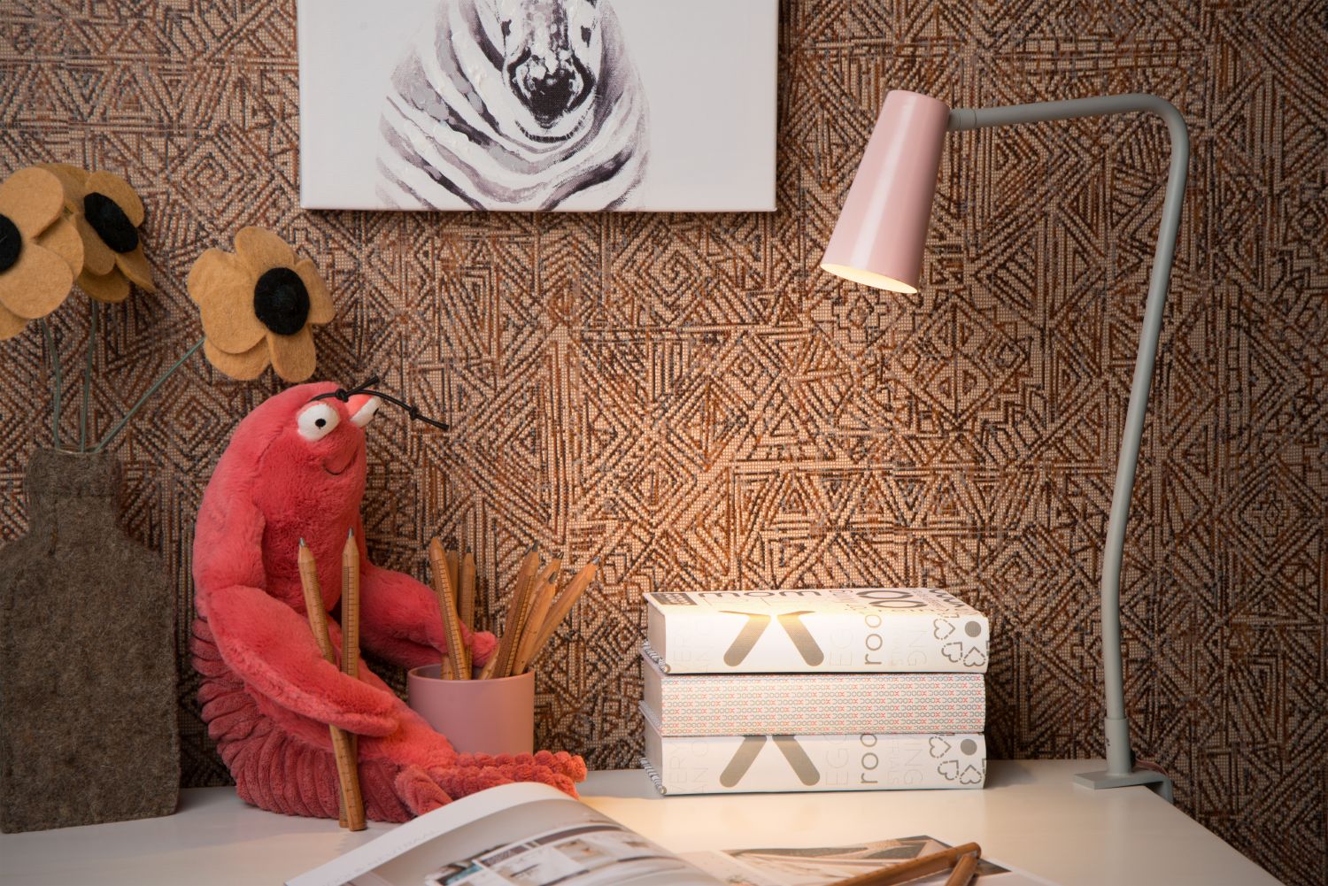 Lucide DRISS - Klemlamp Kinderkamer - 1xGU10 - Roze