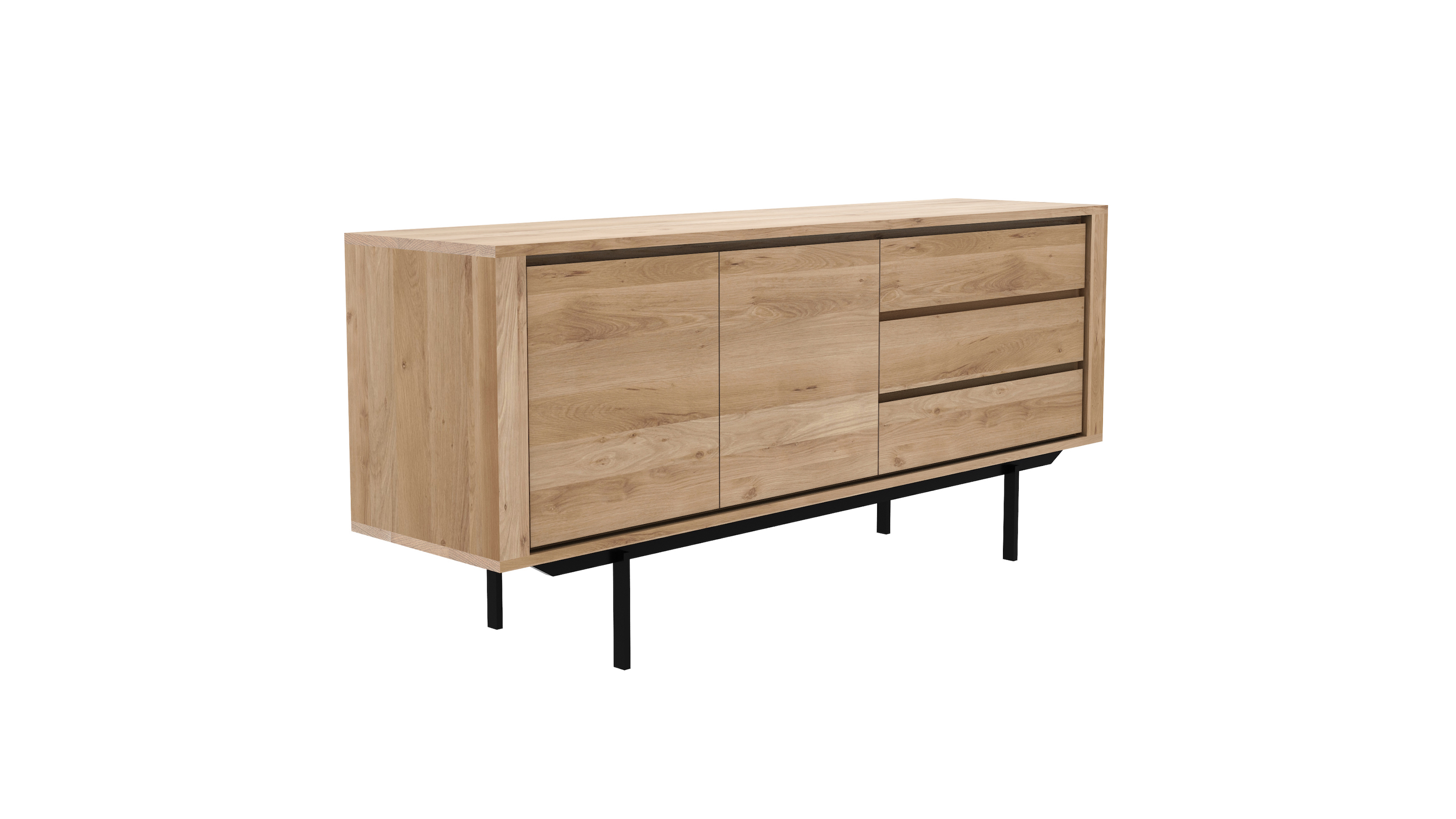 Ethnicraft - Shadow eiken dressoir met poot (180 x 45 x 80 cm)