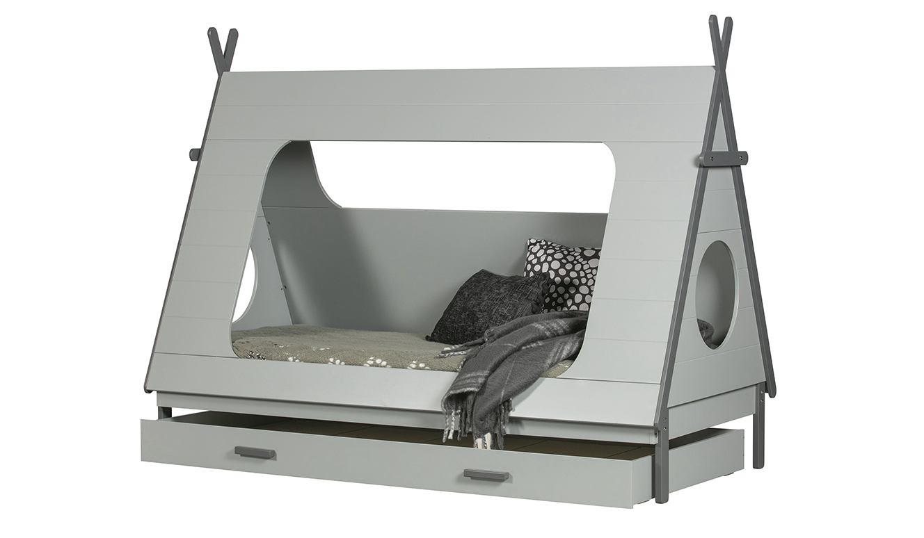 Tipi bed drawer concrete grey