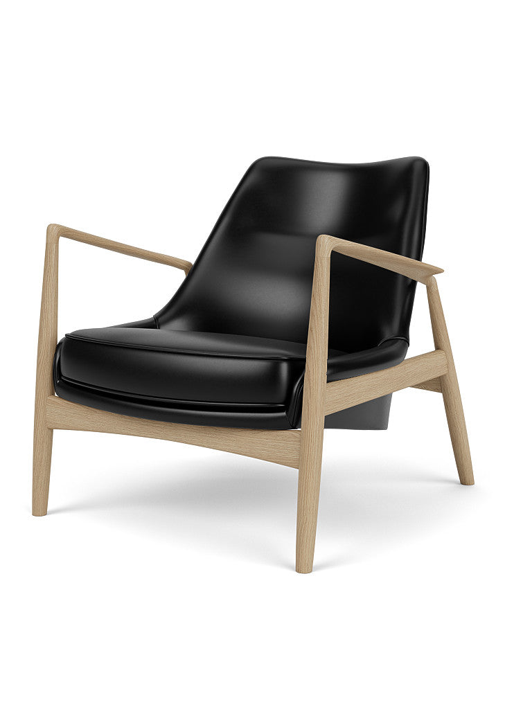 Menu - The seal fauteuil, lage rugleuning, naturel eiken frame, 0842 (Black)