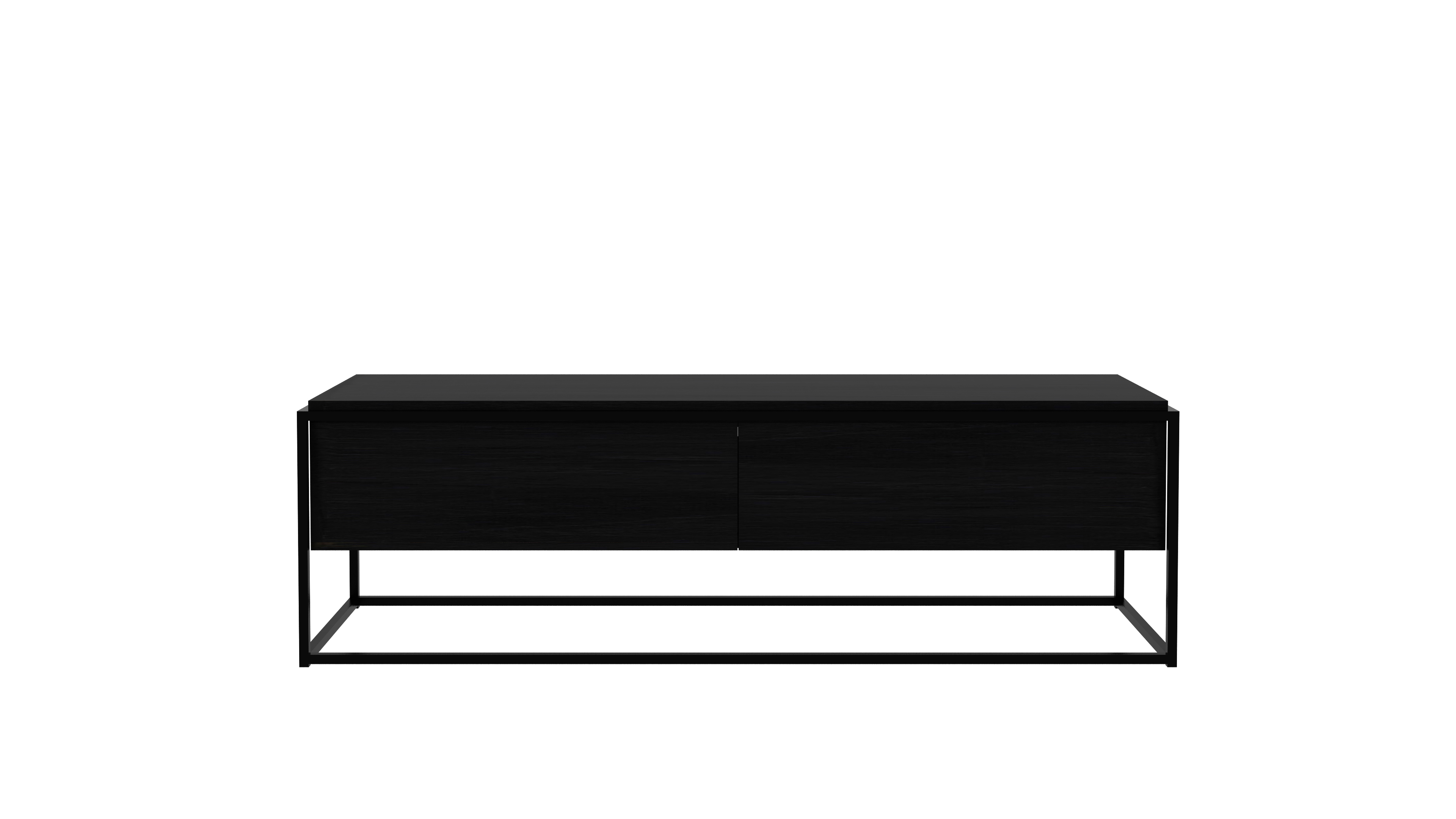 Ethnicraft - Monolit gelakt eiken TV-meubel (140 x 45 x 42 cm)